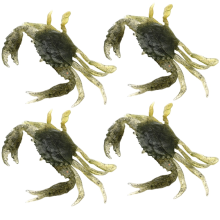 Lot de 4 leurres artificiels de pêche en forme de crabe, 13 cm, vert