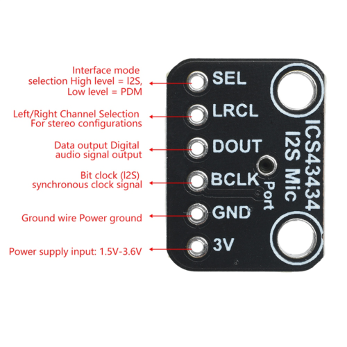 ICS-43434 MEMS-microfoonmodule I2S DC 1,5V-3,6V 1