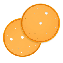 2 st runda krukinsatser, 13 tums orange krukinsats, plastskiva