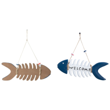 Welkomstbord met vismotief, nautische wanddecoratie, vintage hangende vis