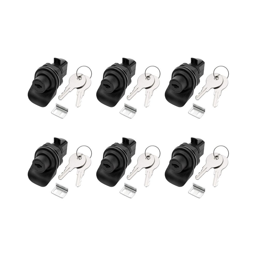 6 Set Locking Push Button Latch For Marine Boat Radio Box, Tool Box, Electronic Box, Motorcycle Glove Box Lock. Black 4712833886787