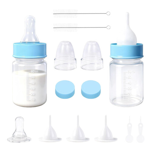 Animal Feeding Bottle Includes Replaceable Nipples Graduated