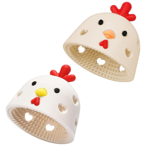 2 Stück Silikon-Eierbürstenreiniger, Eierwaschbürsten für frische Eier