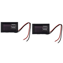 2x rote LED-Digitalvoltmeter für Autos, Ausgang 12,6V Batterie