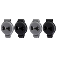 Lot de 4 étuis de protection en silicone pour animaux de compagnie, anti-rayures - Noir + Gris
