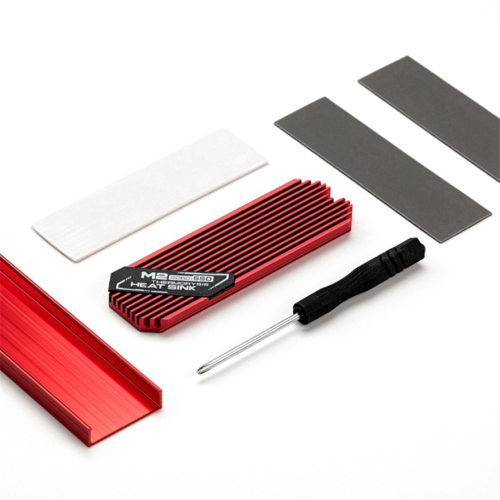 M.2 SSD-koelblok M2 2280 Solid State Hard Disk Aluminium Rood 1