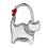 Haak de Sac a Main Pliable Forme de Chat (Blanc a Pois d'Argent) 2