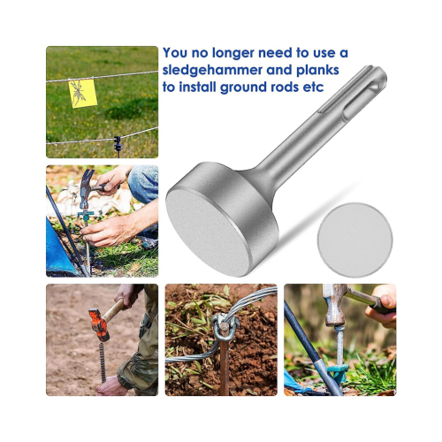SDS-Plus T Post Ground Rod Driver, Drill Bit Driver, F 1