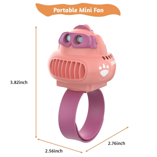 Draagbare ventilator met polsbandje, dynamische ventilator, roze 1