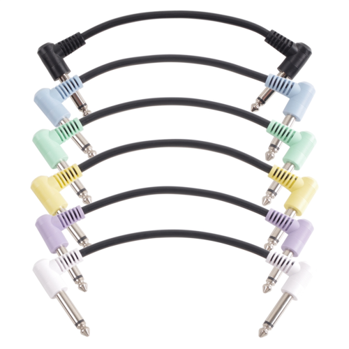 6 Packs 18cm Guitar Effect Pedal Round Patch Cables Multicolor
