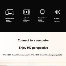 Adaptador compatible con 4KDP a DisplayPort macho a hembra