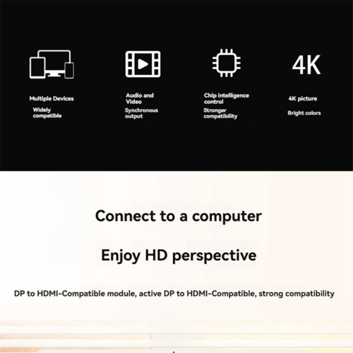 Adaptador compatible con 4KDP a DisplayPort macho a hembra