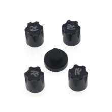 4 tapacubos de metal para llanta de rueda, color negro