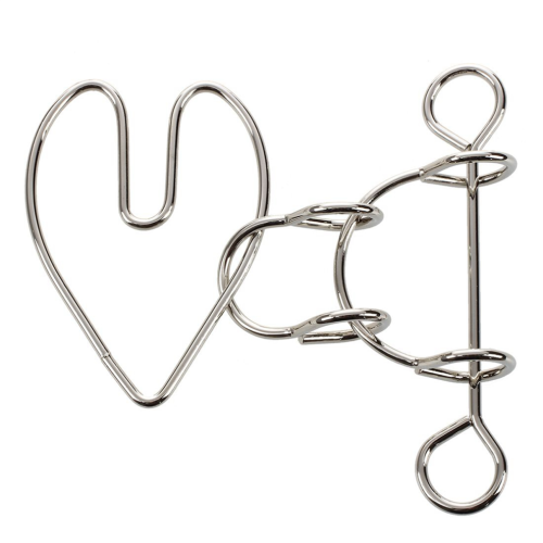 Rompecabezas de metal con forma de corazón roto 1