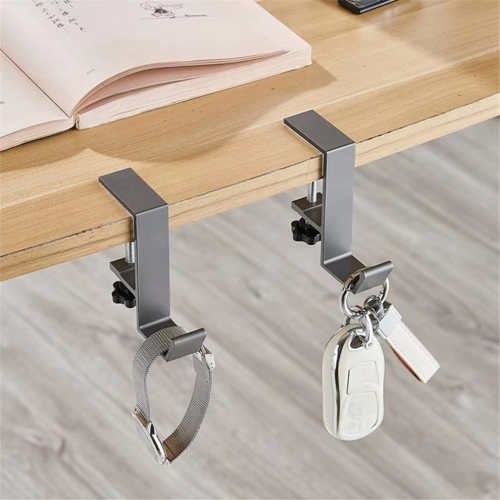 2pc Adjustable Desk Edge Hook Gaming Headset Desk Hanger White 1