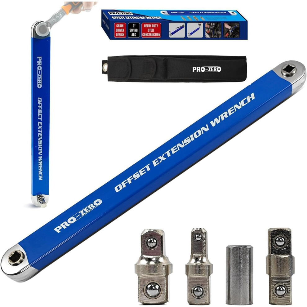 Offset Extension Wrench, Multifunctional Narrow Reach, Carbon Steel Socket Wrench With 1/4, 3/8, 1/2 Inch 9412369666987