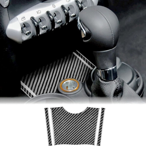 Carbon Fiber Center Console Ashtray Storage Box Panel Trim for Mini 2