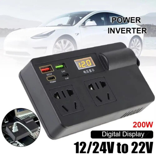 Inverter per auto 12V/24V 200W CC a CA 220V con interruttore convertitore B 1