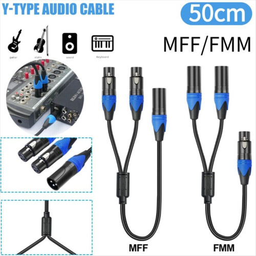 50 cm XLR Y-splitterkabel, microfoonsplitterkabel 1