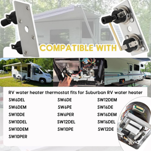 2 interruttori termostatici per scaldabagno camper 120V 1