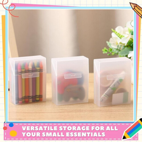 4 Pcs Plastic Clear Crayon Box Bulk Holds 24 Crayons Boxes 1