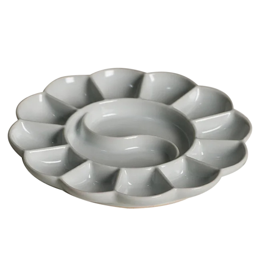 Celadon paletvormig aquarelverfbakje wit