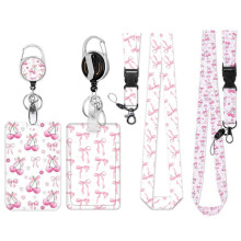 2Pack Badge Holder Retractable Clip with Lanyard with ID Holder