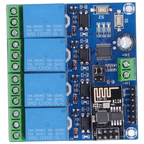 Module relais sans fil WiFi 4 canaux pour maison connectée avec application mobile et télécommande 1