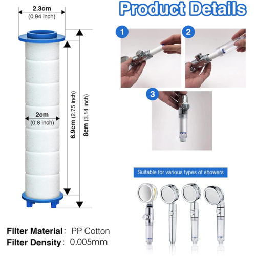 10Pcs Shower Filter for Hard Water - High Output Shower Water Filter 2