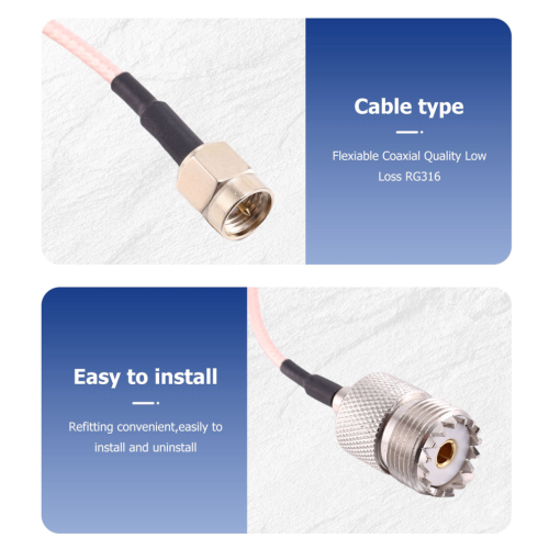 Handantennenkabel SMA-Stecker auf UHF SO-239-Buchse 1