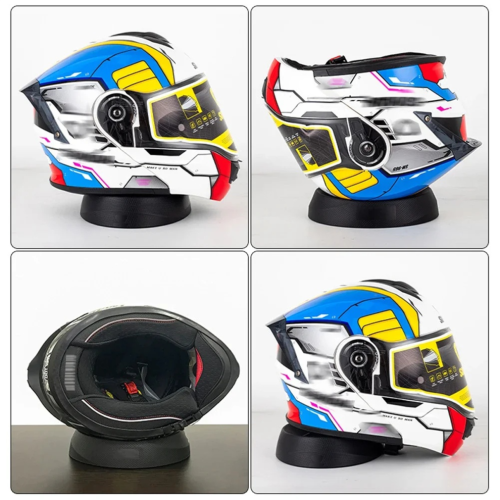 Support de casque de moto en PU, coussinet de protection 1