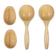 Set di maracas a forma di uovo con percussioni manuali Maracas in legno con sonagli a forma di uovo