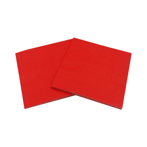 1 Packung einfarbig bedruckte Papierservietten (rot)