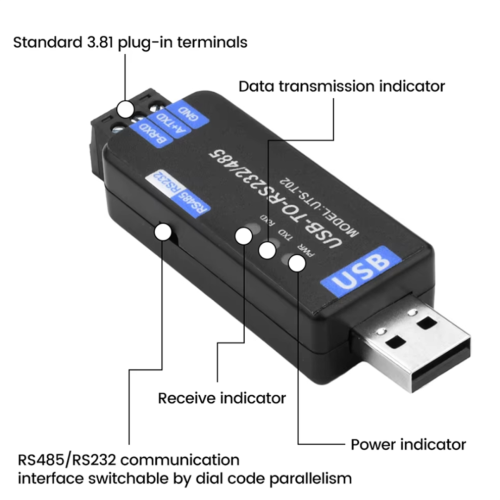 Módulo de comunicación USB a RS485/RS232 2