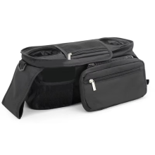 Organizer universale per passeggino per neonati e animali domestici con portabicchiere termico.