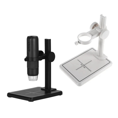 Soporte para microscopio con escala ajustable, soporte negro 2