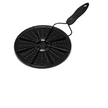 Heat conduction plate for gas stove, enamelcoated exchange tray with nonslip PP handle, 380 x 190 x 5 mm.