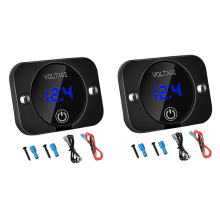 2x 12V Spannungsmesser DC12V/24V wasserdicht für Boote, Schiffe, LKWs und ATVs