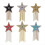 6 toppe a stella con strass e nappe a catena, stella a cinque punte 1