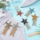 6 toppe a stella con strass e nappe a catena, stella a cinque punte 4