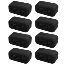 Lot de 8 clips de câble en silicone à double fente, noirs