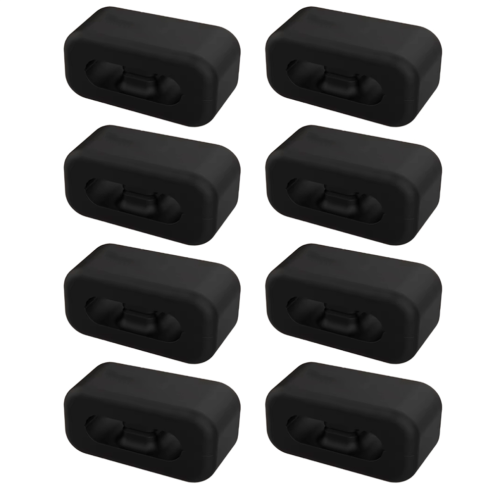 8er-Packung Silikon-Kabelclips mit Doppelschlitz, schwarz