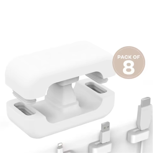 8er-Packung Silikon-Kabelclips mit Doppelschlitz, schwarz 2
