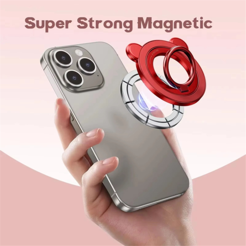 Supporto magnetico per telefono, portatile, con anello per dita, colore blu 2