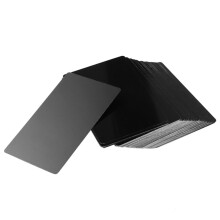 100 Stück schwarze Visitenkarten aus Aluminiumlegierung, 0,2 mm dick