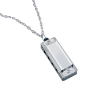 Mini mondharmonica ketting met 4 gaten en 8 tonen, draagbaar.