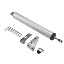 Einfacher Türschließer, geräuschlos, pneumatisch-hydraulisch, mit automatischem Puffer, silberfarben