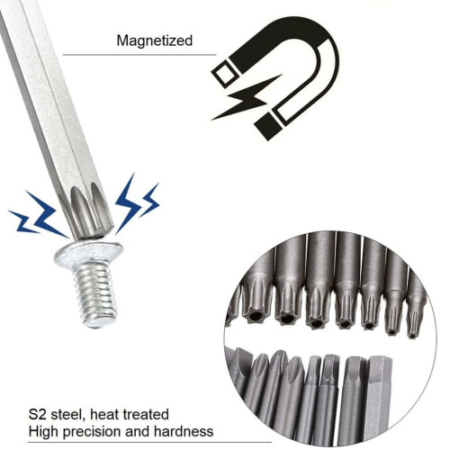 Langes magnetisches Bit-Set, 20-teilig, Schlitzbits, 1/4-Zoll-Sechskant 2