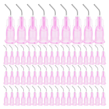 300 punte per aghi dentali precurvate per erogazione a flusso continuo, colore rosa