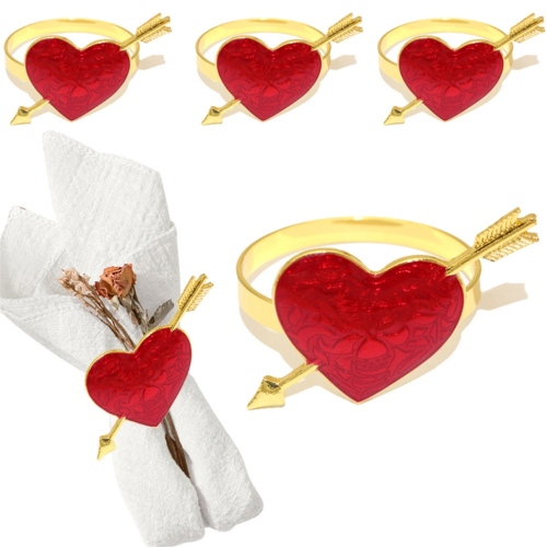 Servilleteros con forma de corazón para decorar la mesa de boda de San Valentín 2